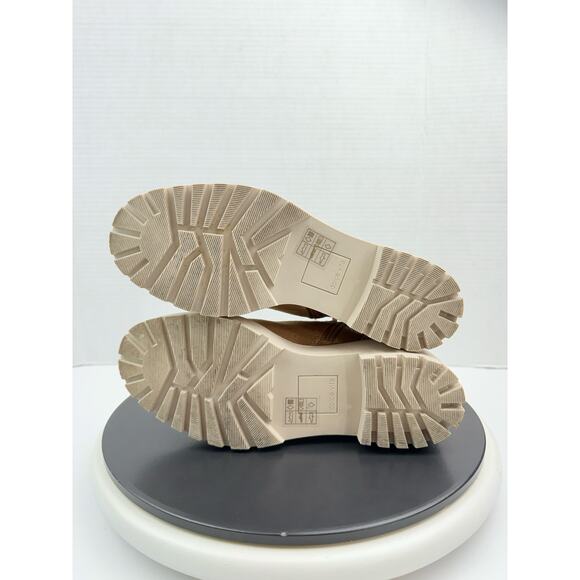 Dolce Vita Hank Womens Sz 8 Combat Boot Tan Cafe Brown Snakeskin Print Lug Sole - Picture 10 of 10